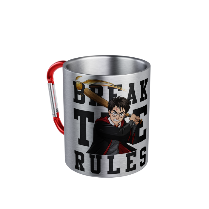 Чашка металева з карабіном "Break the rules"